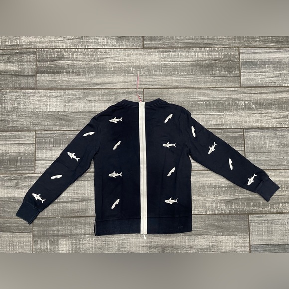 Thom Browne Embroidered Shark & Surfboard Crew Sweat Zippered Size 1 - Picture 2 of 12